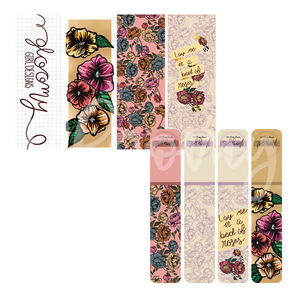 Soft Pink Floral Bookmark Set