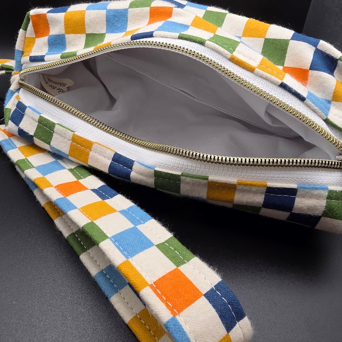 Checker in Style Pencil Pouch w/Matching Wristlet