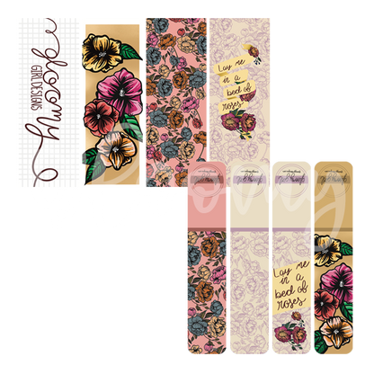 Soft Pink Floral Bookmark Set