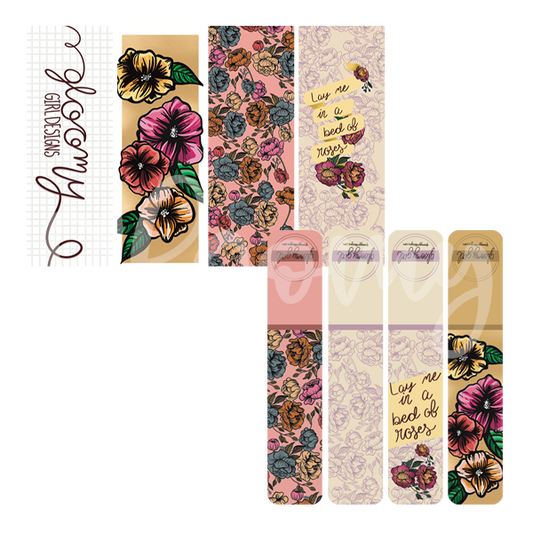 Soft Pink Floral Bookmark Set