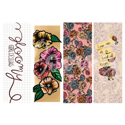 Soft Pink Floral Bookmark Set