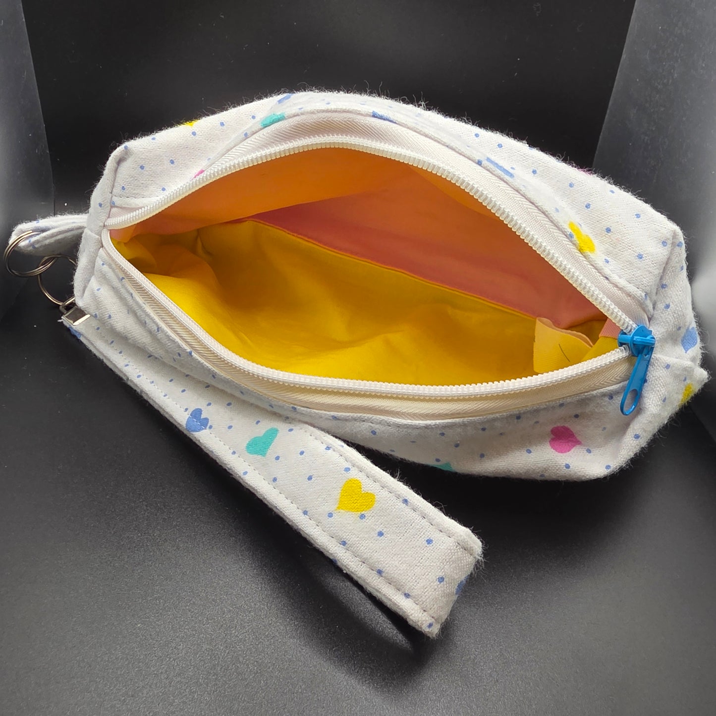 Pastel Hearts Pencil Pouch w/Matching Wristlet