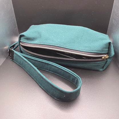Dark Green Pencil Pouch w/Matching Wristlet