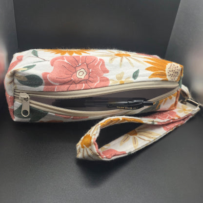 Summer Garden Pencil Pouch w/Matching Wristlet