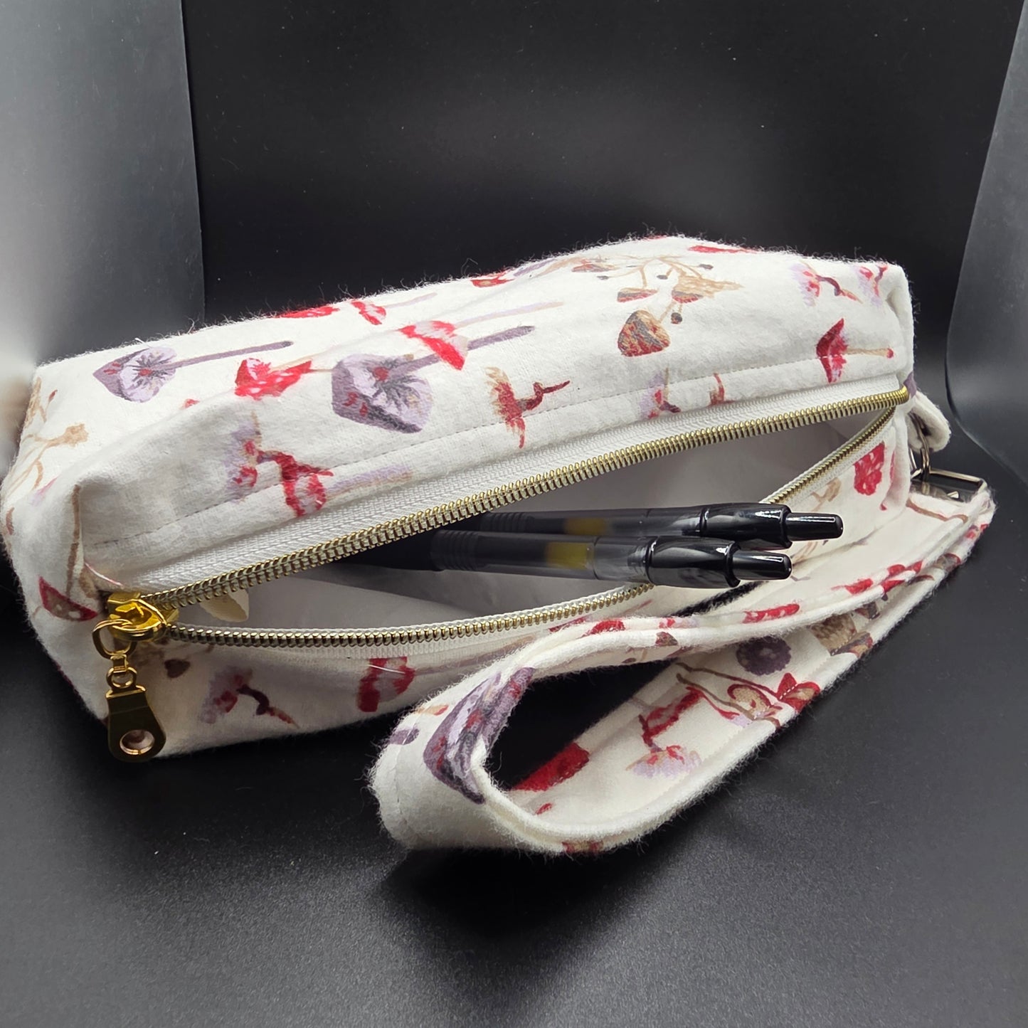 Mushroom Forest Pencil Pouch w/Matching Wristlet