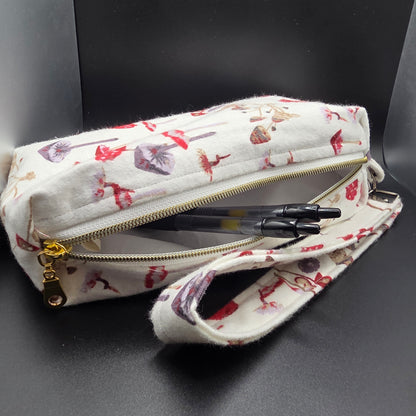 Mushroom Forest Pencil Pouch w/Matching Wristlet